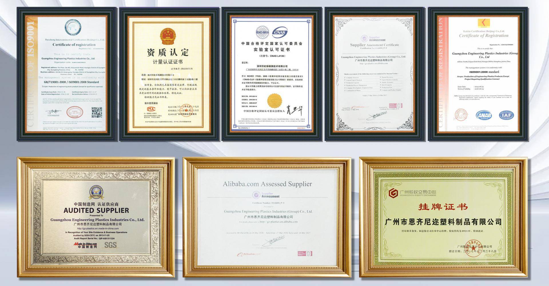 通（tōng）過ISO、SGS、FDA、ROSH等多項認證